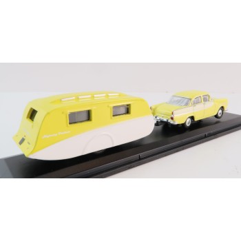Road Ragers - Australian 1960 Holden FB Sedan & Highway Cruiser Caravan Set - H0 Scale 1:87 