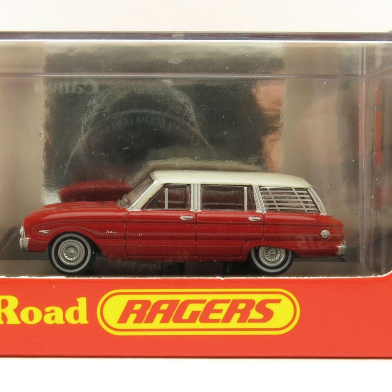 Road Ragers - Australian 1962 Ford XL Falcon Station Wagon in Woomera Red - H0 Scale 1:87