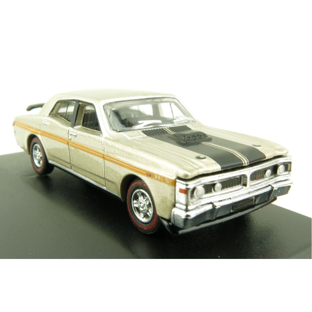 Road Ragers Australian 1971 Ford Falcon XY 351 GTHO Muscle Car in Quicksilver in H0 Scale 1:87