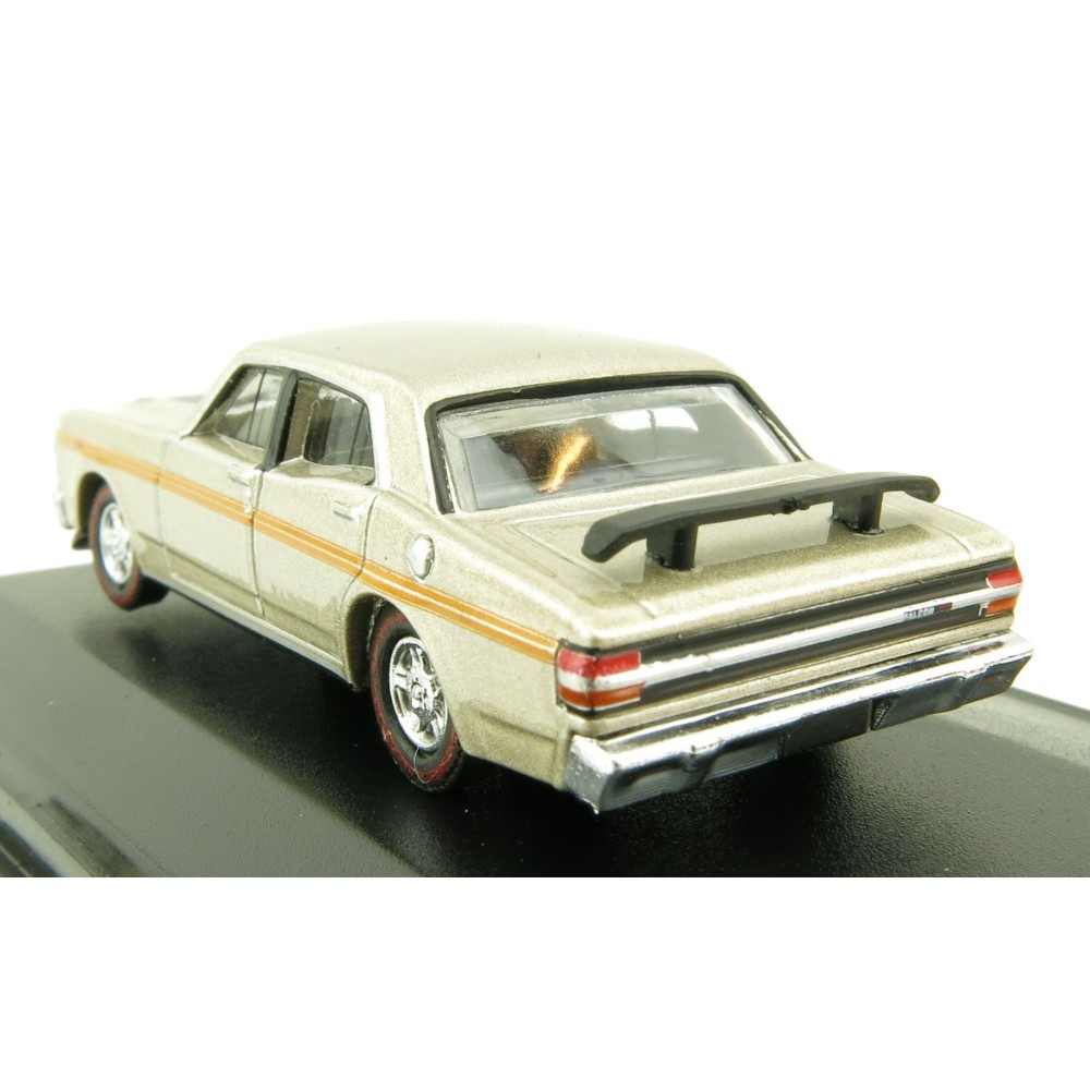 Road Ragers Australian 1971 Ford Falcon XY 351 GTHO Muscle Car in Quicksilver in H0 Scale 1:87