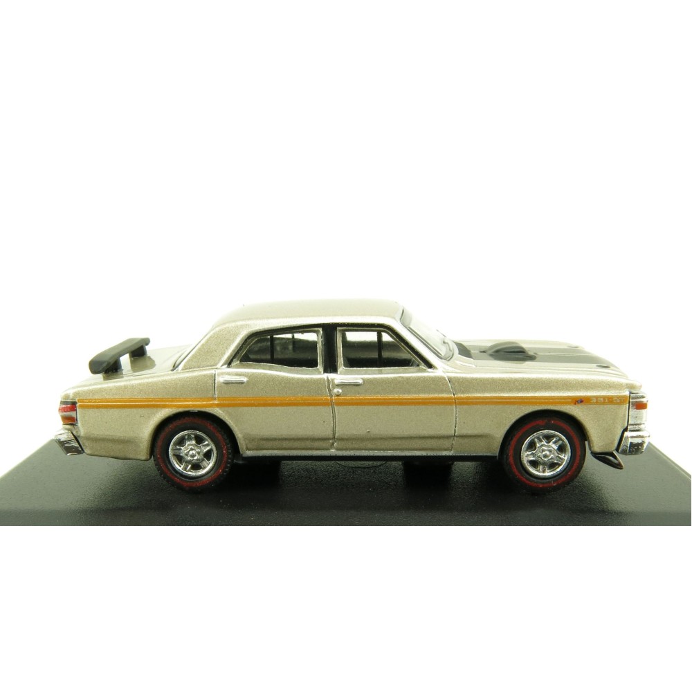 Road Ragers Australian 1971 Ford Falcon XY 351 GTHO Muscle Car in Quicksilver in H0 Scale 1:87