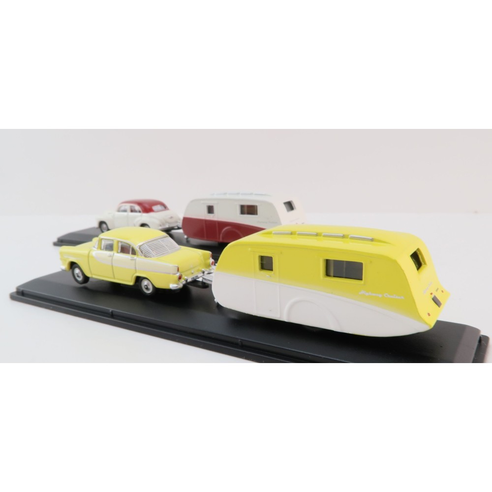 Road Ragers Australian Holden FB & FJ  Twin Cruiser Caravan Set - Scale 1:87