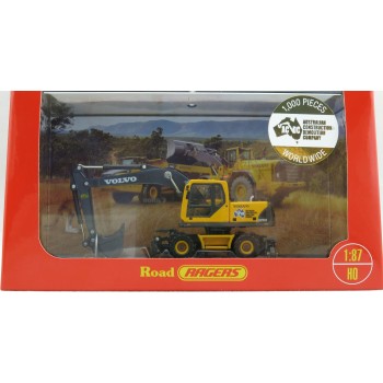 Road Ragers - Volvo EW180 B Mobile Wheeled Excavator Australian Constrution & Demolition Company - Scale 1:87