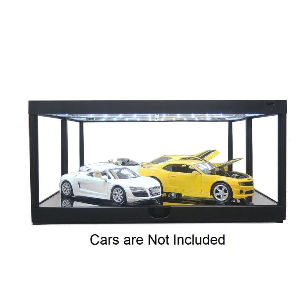 King Creation KC7710MBK Stackable Display Case Show Case with LED Light Black for Diecast Models 1:18 1:24