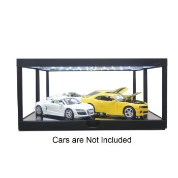 King Creation KC7710MBK Stackable Display Case Show Case with LED Light Black for Diecast Models 1:18 1:24