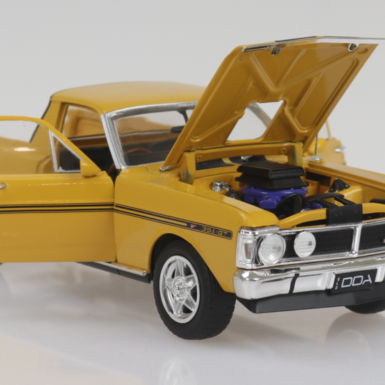 DDA Collectibles DDA2488 - 1971 Ford Falcon XY GTHO Ute 351 T-Bar Auto - Yellow Ochre - Scale 1:24