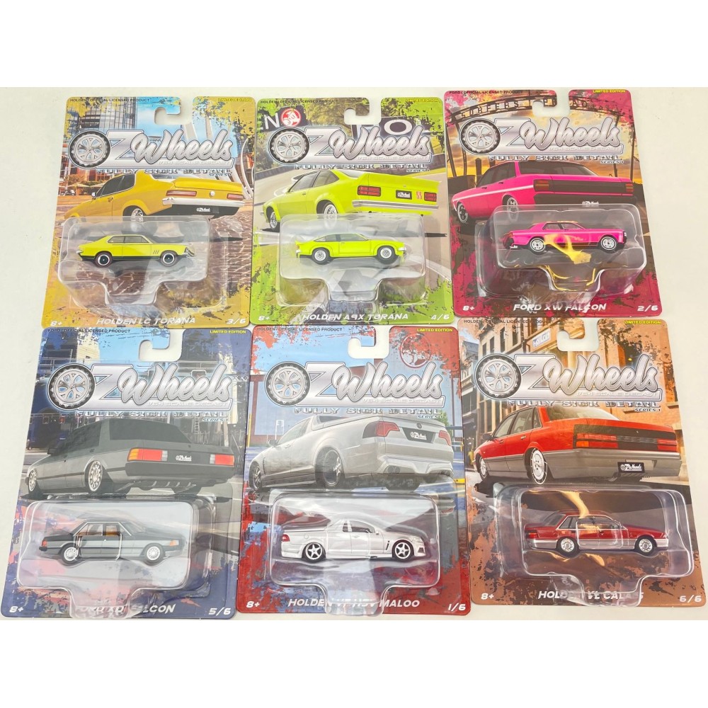 OZ Wheels - Fully Sick Detail Release 1 Set Of 6 Cars Holden and Ford - 1:64