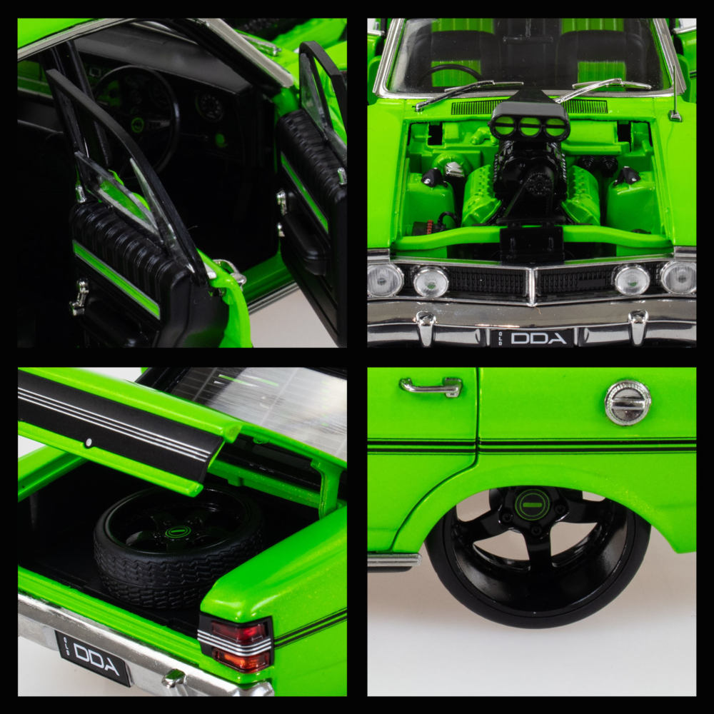 DDA Collectibles DDA2499 - Ford Falcon XY GTHO Custom Supercharged Lime Green - Scale 1:24