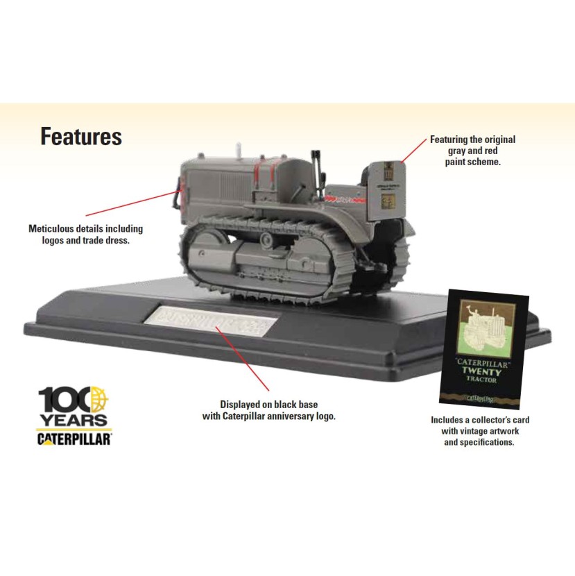 Diecast Masters 85654 Cat Caterpillar  Model Twenty Tractor 100th Anniversary New Late 2024 - Scale 1:50