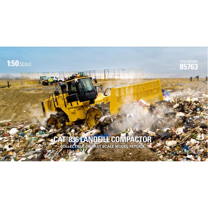 Diecast Masters 85763 - Caterpillar CAT 836 Landfill Compactor High Line - Scale 1:50