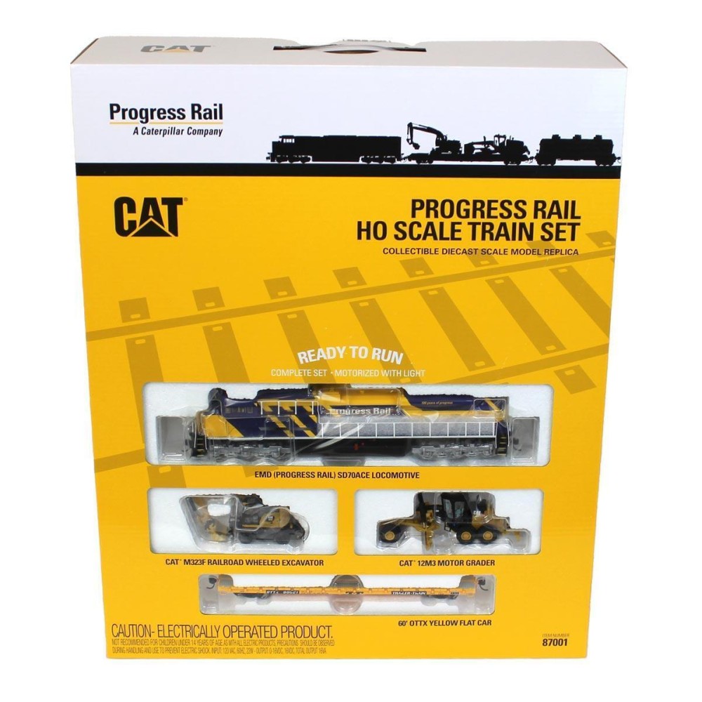 Diecast Masters 87001 CAT Caterpillar Progress Rail Train Set HO Scale 1:87