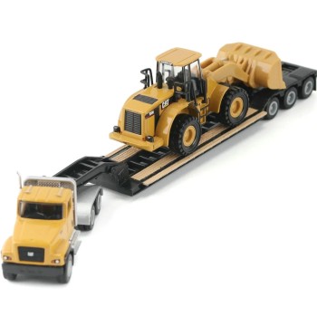 Diecast Masters 84411A - Construction Diecast Semi Lowboy Trailer and Cat Loads Set of 4 2026 - Scale 1:87