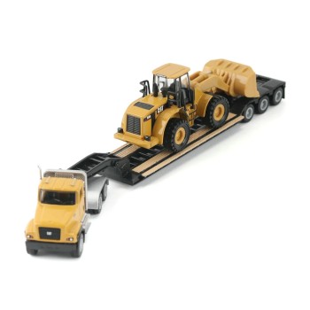 Diecast Masters 84411A - Construction Diecast Semi Lowboy Trailer and Cat Loads Set of 4 2026 - Scale 1:87