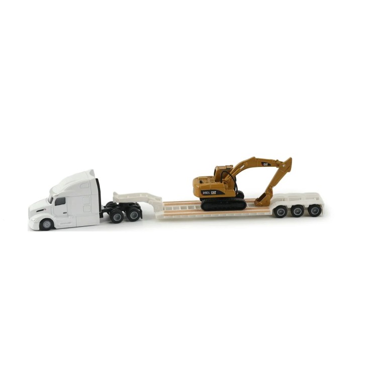 Diecast Masters 84411A - Construction Diecast Semi Lowboy Trailer and Cat Loads Set of 4 2026 - Scale 1:87