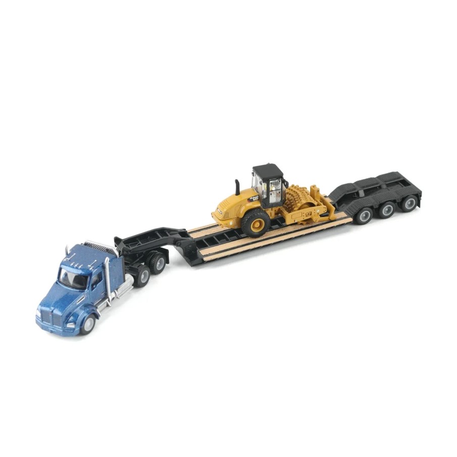 Diecast Masters 84411A - Construction Diecast Semi Lowboy Trailer and Cat Loads Set of 4 2026 - Scale 1:87