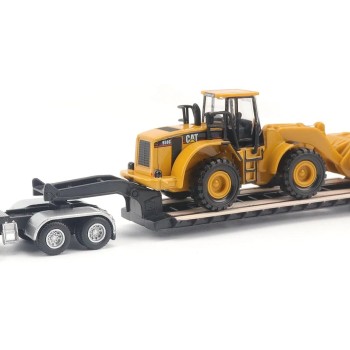 Diecast Masters 84418 - CAT CT681 Day Cab Tractor with Lowboy Trailer and CAT 950G Wheel Loader - Scale 1:87