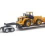 Diecast Masters 84418 - CAT CT681 Day Cab Tractor with Lowboy Trailer and CAT 950G Wheel Loader - Scale 1:87