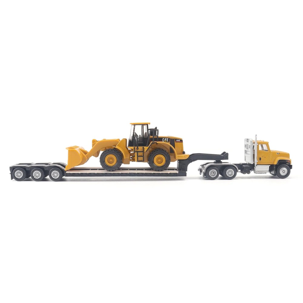 Diecast Masters 84418 - CAT CT681 Day Cab Tractor with Lowboy Trailer and CAT 950G Wheel Loader - Scale 1:87