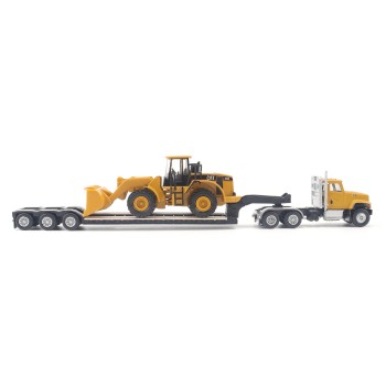 Diecast Masters 84418 - CAT CT681 Day Cab Tractor with Lowboy Trailer and CAT 950G Wheel Loader - Scale 1:87