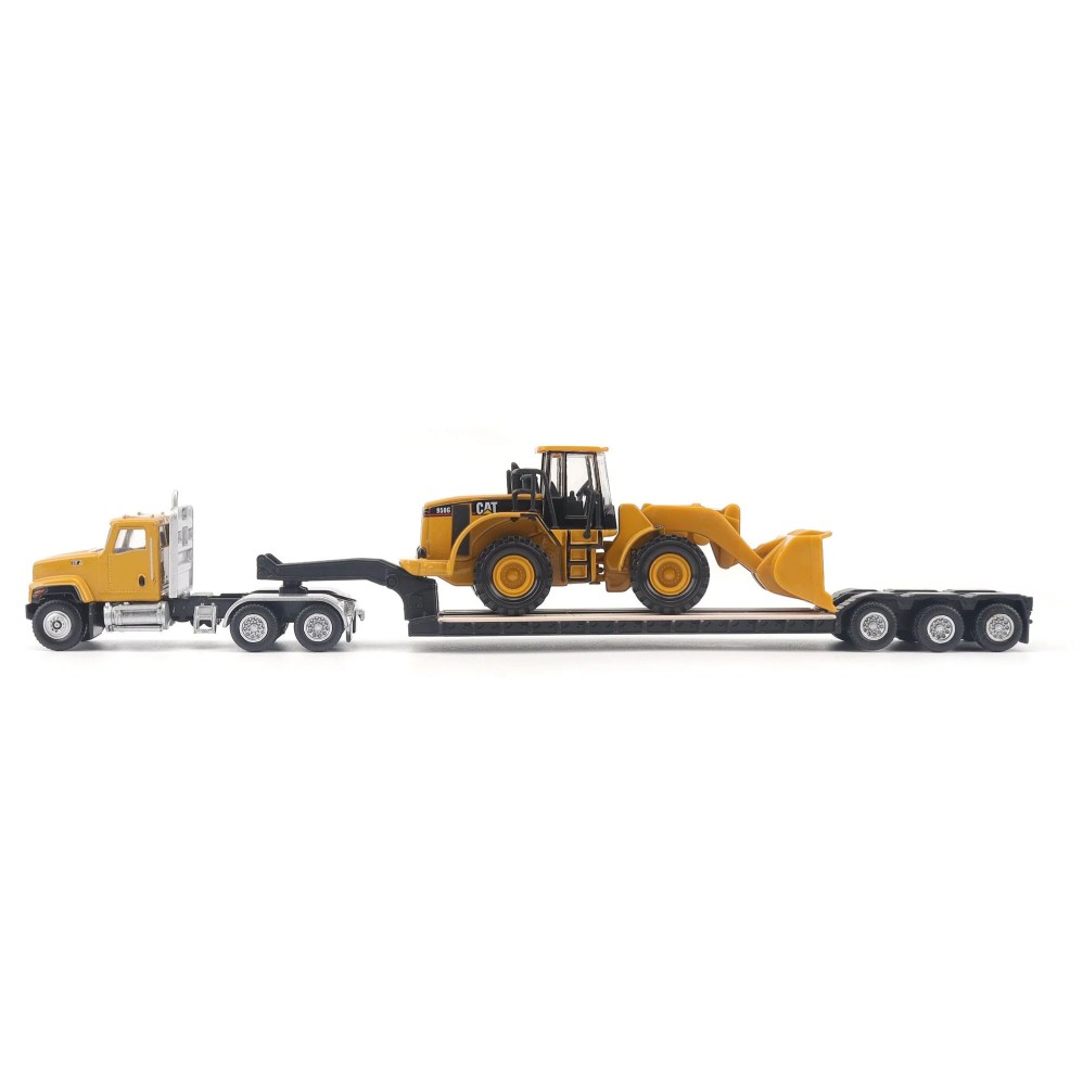 Diecast Masters 84418 - CAT CT681 Day Cab Tractor with Lowboy Trailer and CAT 950G Wheel Loader - Scale 1:87