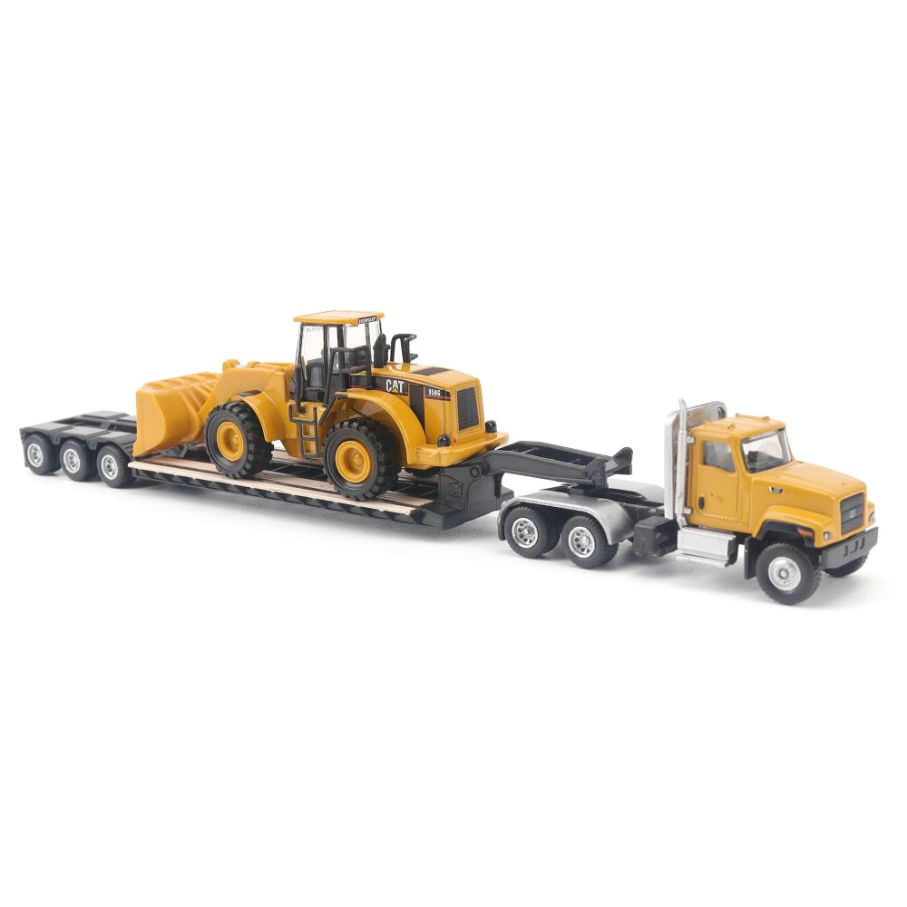 Diecast Masters 84418 - CAT CT681 Day Cab Tractor with Lowboy Trailer and CAT 950G Wheel Loader - Scale 1:87