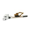 Diecast Masters 84423 - White Peterbuilt 579 Tractor With Lowboy Trailer and Cat 315C Excavator - Scale 1:87