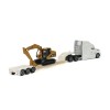 Diecast Masters 84423 - White Peterbuilt 579 Tractor With Lowboy Trailer and Cat 315C Excavator - Scale 1:87