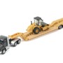 Diecast Masters 84425 - Black Kenworth T880 Tractor with Lowboy Trailer and Cat Roller - Scale 1:87