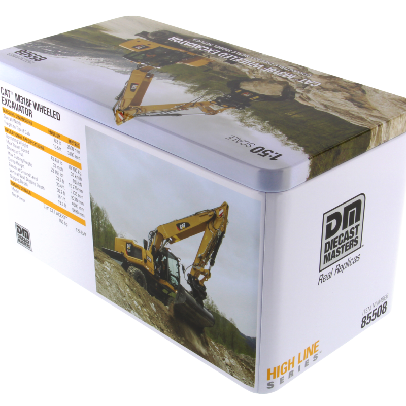 Diecast Masters 85508 - Caterpillar Cat M318F Wheeled Excavator High Line Series - Scale 1:50