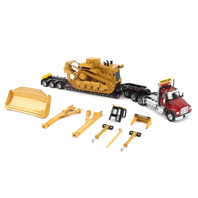 Diecast Masters 85787 - Kenworth T880 Truck and Lowboy Trailer with CAT D11R Dozer Components Load New Nov 2025 - Scale 1:50