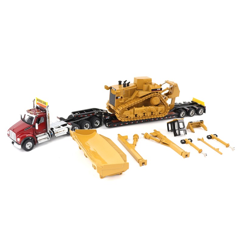 Diecast Masters 85787 - Kenworth T880 Truck and Lowboy Trailer with CAT D11R Dozer Components Load New Nov 2025 - Scale 1:50