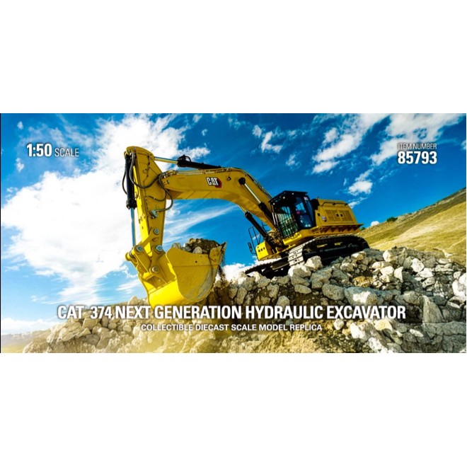 Diecast Masters 85793 - Caterpillar CAT 374 Next Gen Excavator High Line Series - Scale 1:50