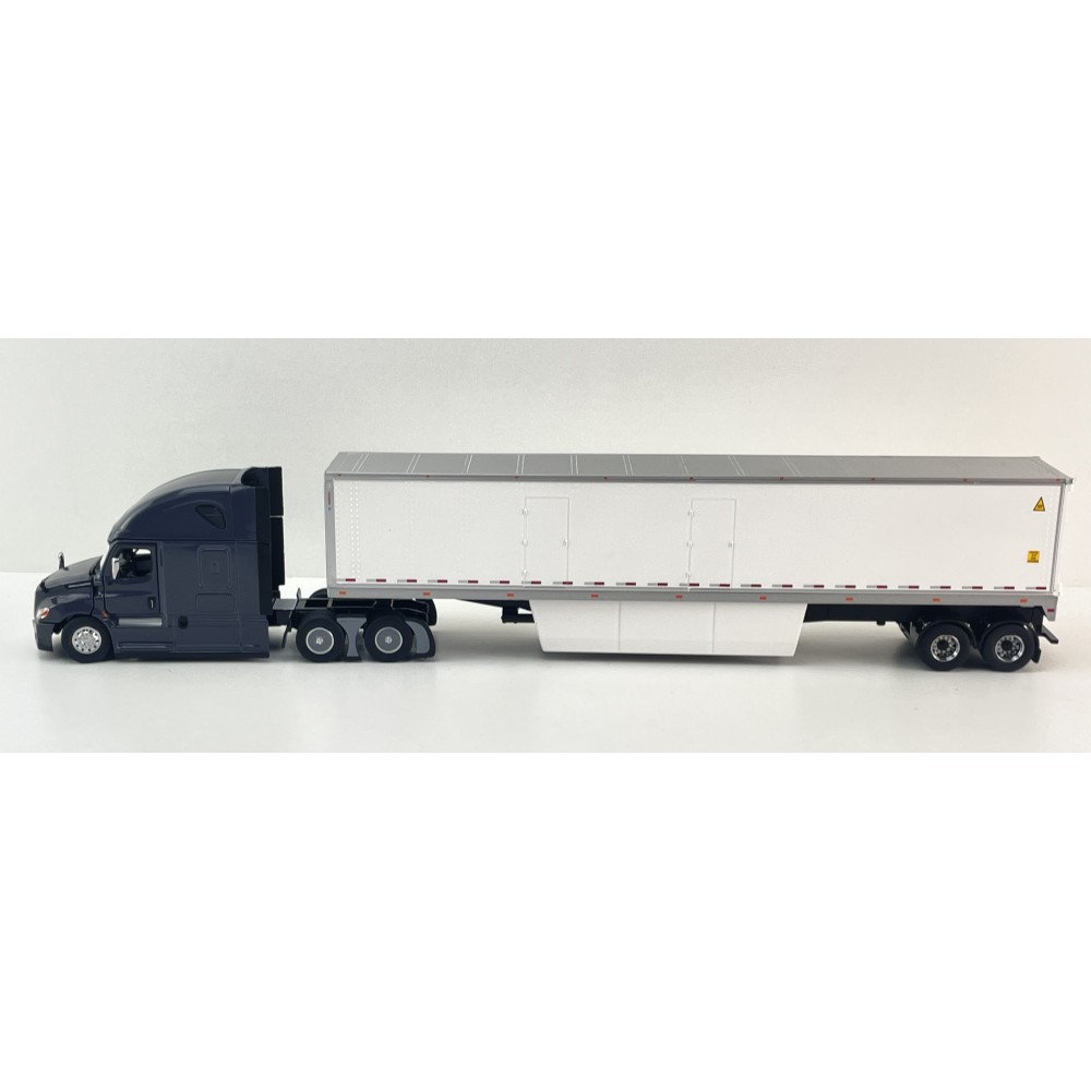 Diecast Masters 71047 - Freightliner Cascadia Truck Black with a White Cargo Trailer - Scale 1:50