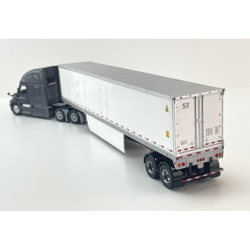 Diecast Masters 71047 - Freightliner Cascadia Truck Black with a White Cargo Trailer - Scale 1:50
