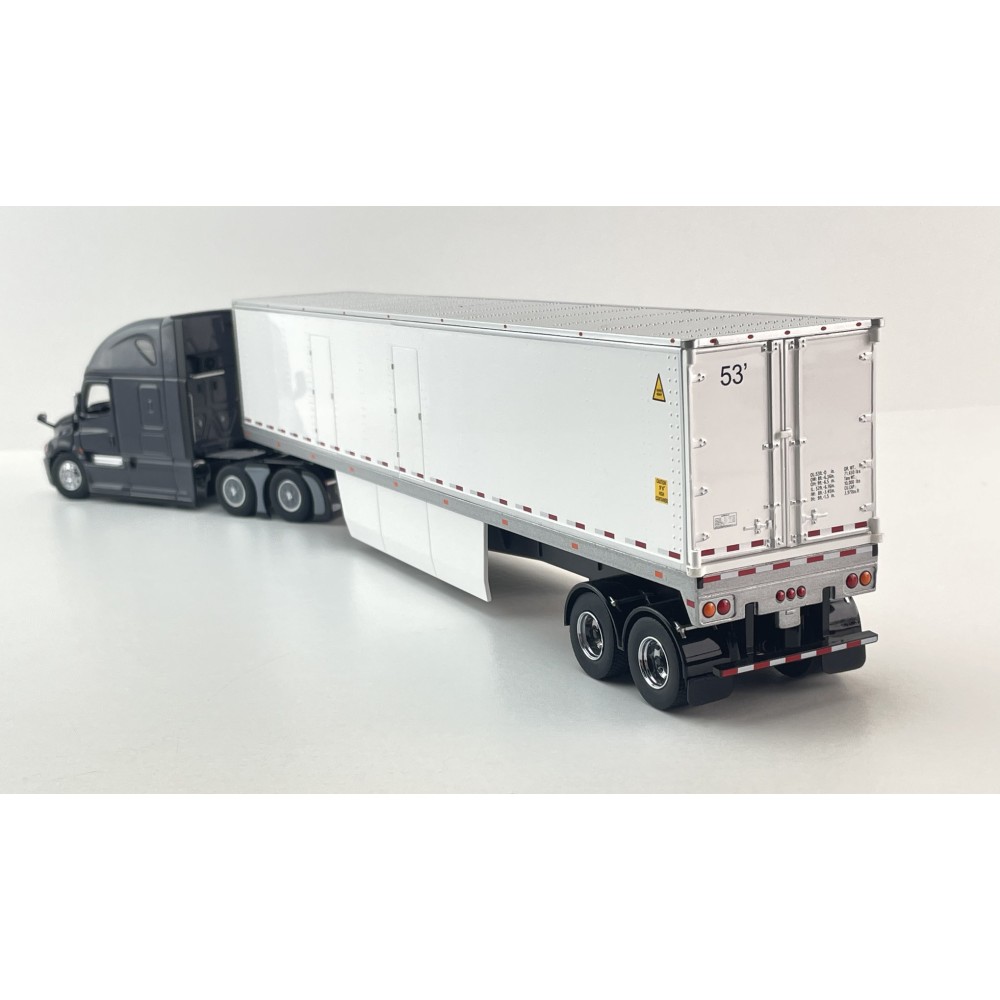 Diecast Masters 71047 - Freightliner Cascadia Truck Black with a White Cargo Trailer - Scale 1:50