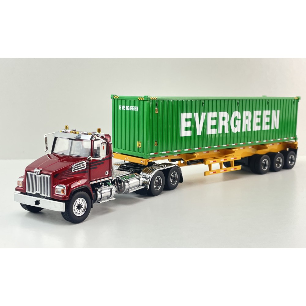 Diecast Masters 71049 - Western Star 4700 Truck with 40 ft Trailer & Evergreen Container - Scale 1:50