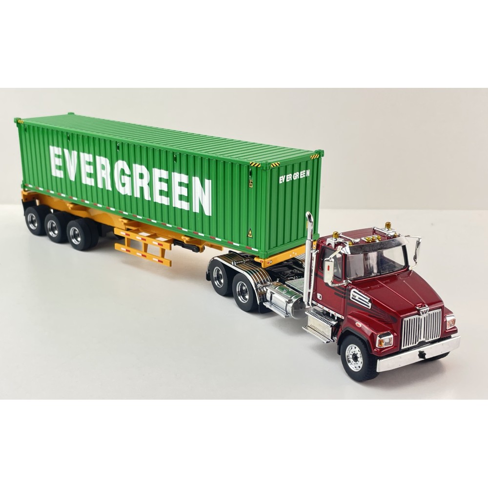 Diecast Masters 71049 - Western Star 4700 Truck with 40 ft Trailer & Evergreen Container - Scale 1:50
