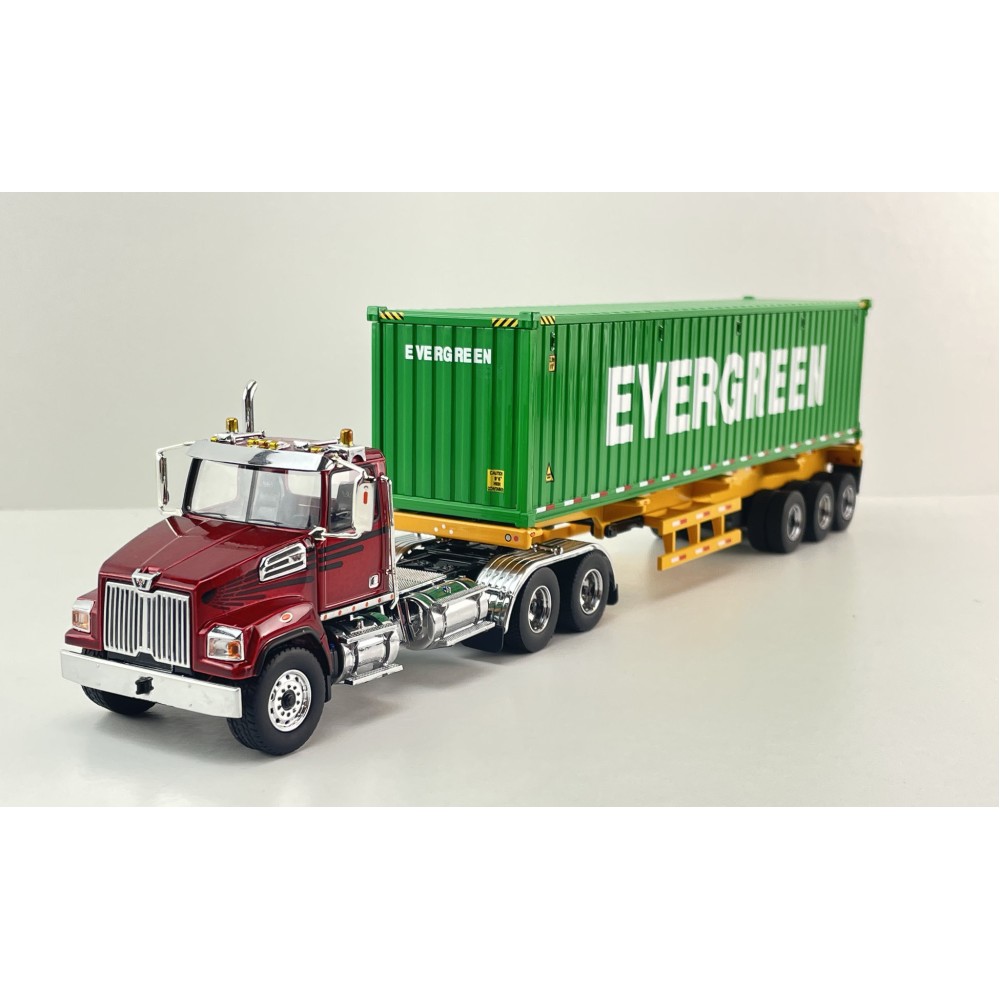Diecast Masters 71049 - Western Star 4700 Truck with 40 ft Trailer & Evergreen Container - Scale 1:50