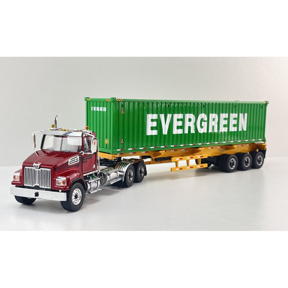 Diecast Masters 71049 - Western Star 4700 Truck with 40 ft Trailer & Evergreen Container - Scale 1:50