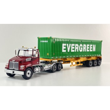 Diecast Masters 71049 - Western Star 4700 Truck with 40 ft Trailer & Evergreen Container - Scale 1:50