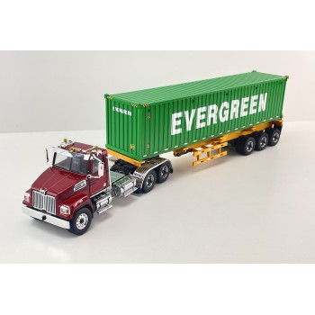 Diecast Masters 71049 - Western Star 4700 Truck with 40 ft Trailer & Evergreen Container - Scale 1:50