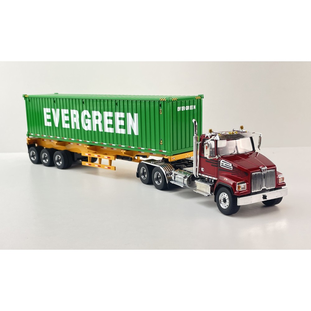 Diecast Masters 71049 - Western Star 4700 Truck with 40 ft Trailer & Evergreen Container - Scale 1:50