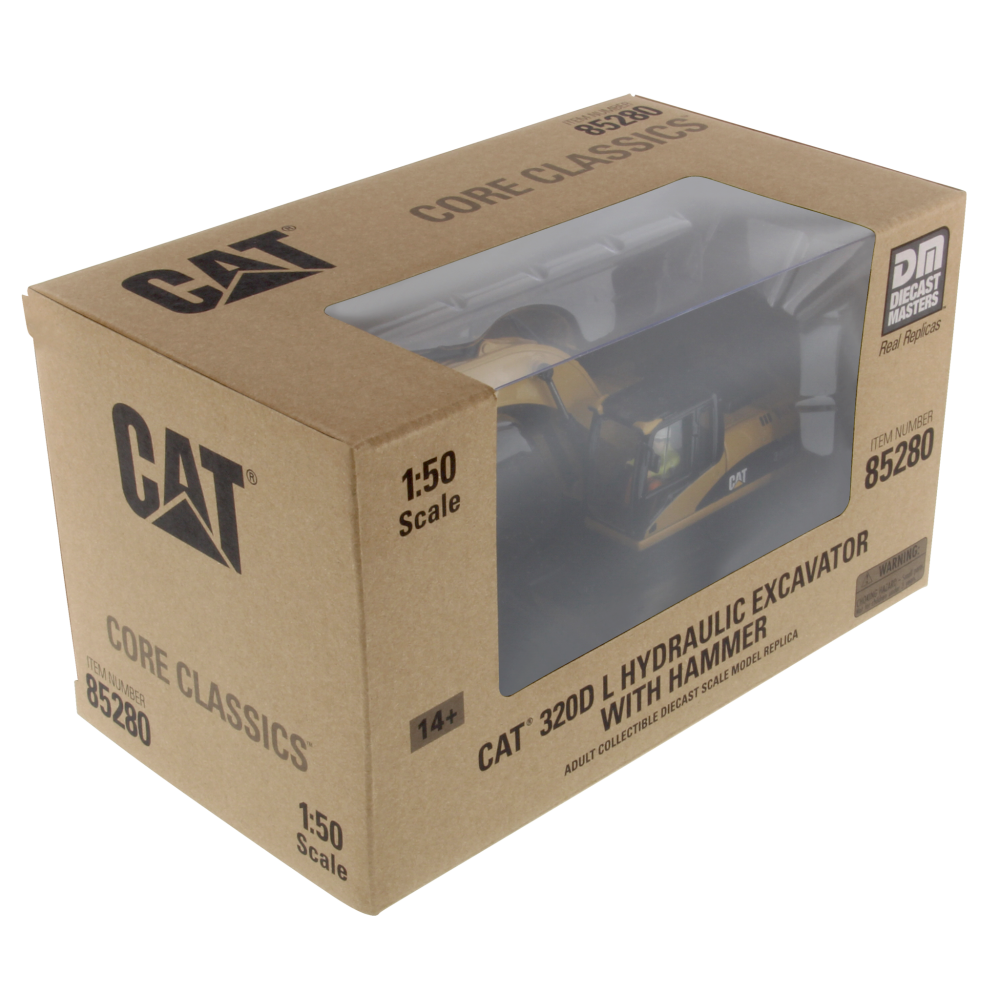 Diecast Masters 85280 C - CAT Caterpillar 320D L Tracked Hydraulic Excavator with Hammer - Scale 1:50