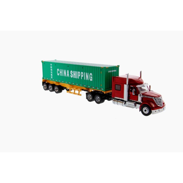 Diecast Masters 71045 - International LoneStar Truck red with Skel Trailer 40ft China Shipping Container - Scale 1:50