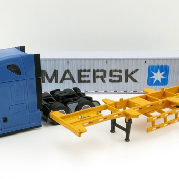 Diecast Masters 71048 - Freightliner New Cascadia Blue with Skel 40ft Sea Container Maersk - Scale 1:50