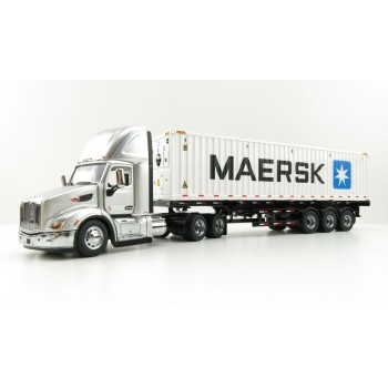Diecast Masters 71069 - Peterbilt 579 Silver Day Cab Truck with Skel Trailer and 40ft Maersk Container - Scale 1:50