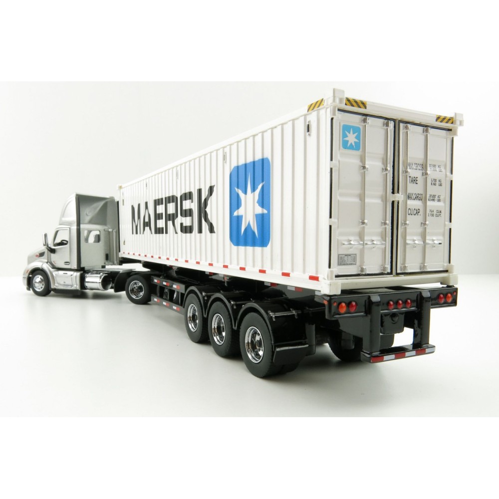 Diecast Masters 71069 - Peterbilt 579 Silver Day Cab Truck with Skel Trailer and 40ft Maersk Container - Scale 1:50