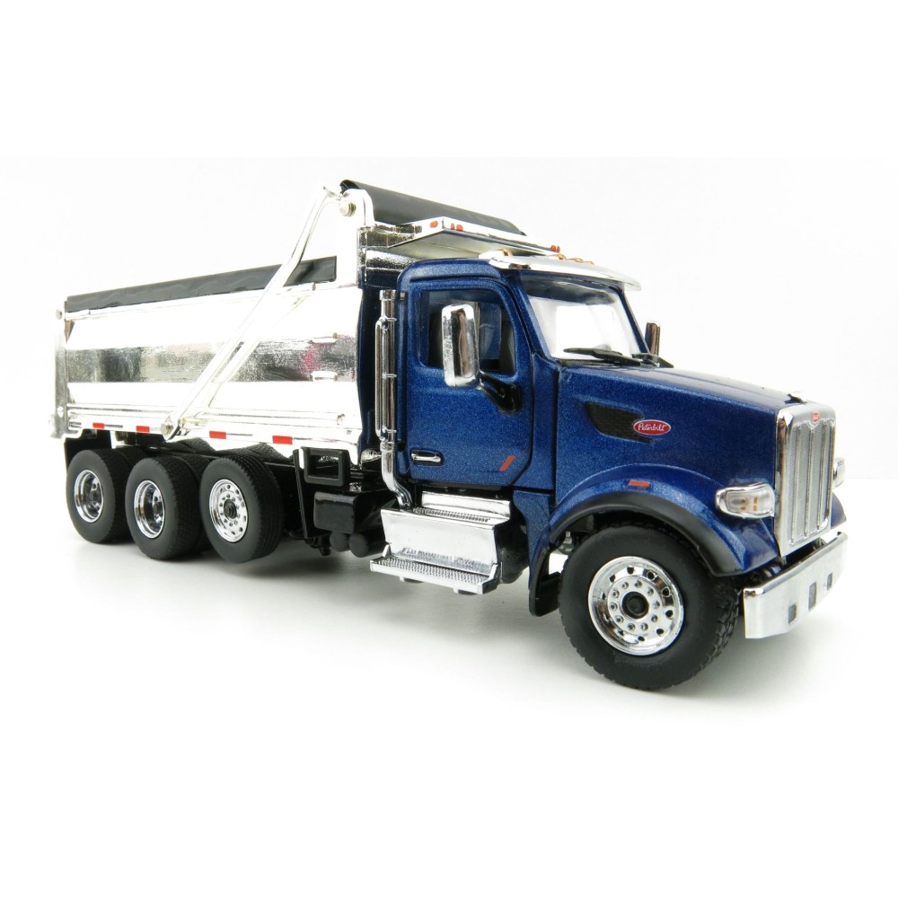 Diecast Masters 71073 - Peterbilt 567 Dump Truck Blue with Chromed Dump Body  - Scale 1:50