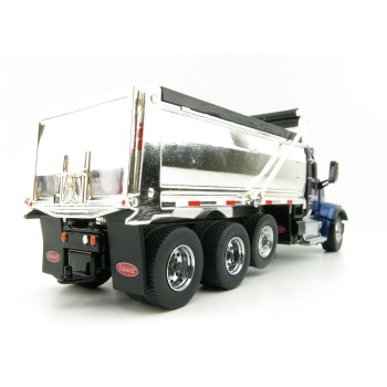 Diecast Masters 71073 - Peterbilt 567 Dump Truck Blue with Chromed Dump Body  - Scale 1:50