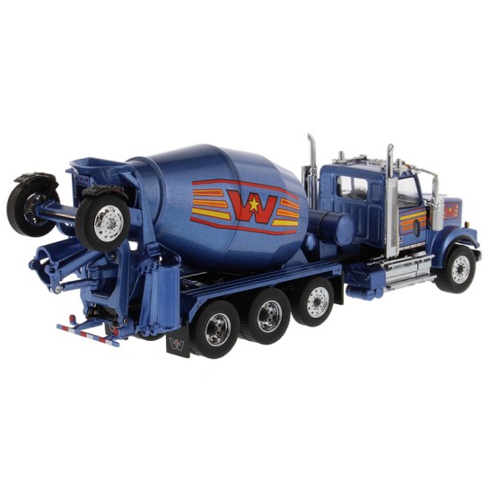 Diecast Masters 71075 - Western Star 4900 Blue Metallic Cement Mixer McNeilus BridgeMaster - Scale 1:50 